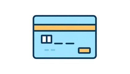 Blue bank card with rounded corners & orange stripe