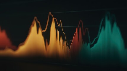 Data visualization trends analyzing market fluctuations digital analysis abstract environment close-up view business insight