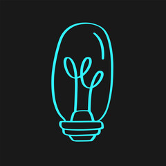 Hand Drawn Light Bulb Doodle Icon Electric Lamp