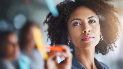 Innovative team collaboration office professional development urban environment close-up view empowerment