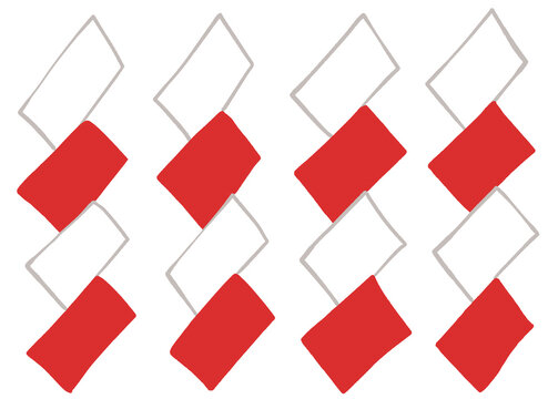 紅白の紙垂のイラスト｜Red and White Shide Illustration for Shinto