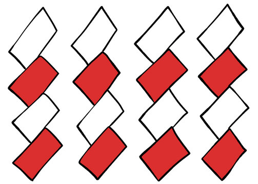 紅白の紙垂のイラスト｜Red and White Shide Illustration for Shinto