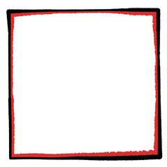 真上から見た四方紅のイラスト｜正方形フレーム・白背景素材