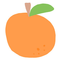 白背景の手描き橙イラスト｜正月・鏡餅用フルーツ素材