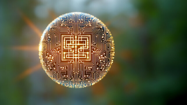 A futuristic circuit board design with glowing elements, symbolizing advanced technology and innovation in a digital world. - Powered by Adobe