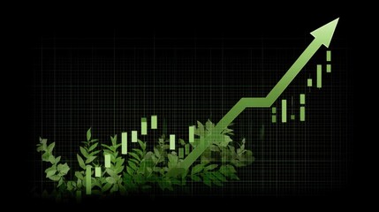 Business growth trends financial data visualization digital environment graph analysis concept of prosperity