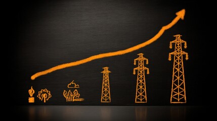 Electric power growth industry landscape infographic business environment graphical view economic concepts
