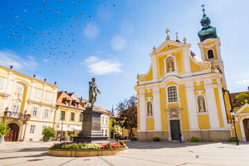 The Carmelite church seen from the forecourt in Győr - Hungary © Willy Mobilo