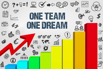 Naklejka premium one team, one dream 