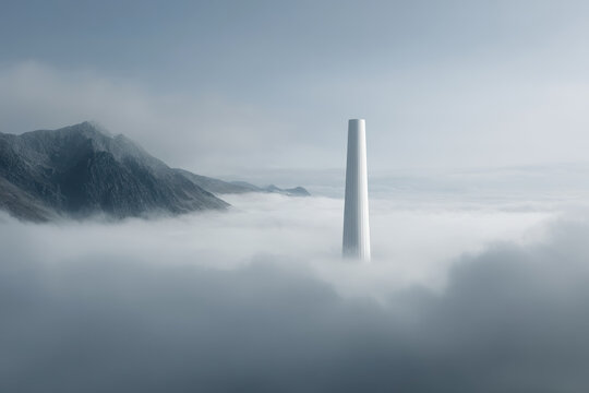 ai application generates creative post idea captured through minimalist architectural composition