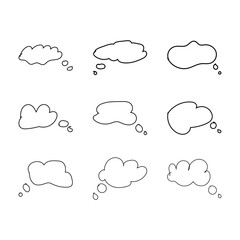 Obraz premium Collection of hand drawn thought bubbles and speech bubbles