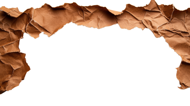 Torn Paper Border on Transparent Background