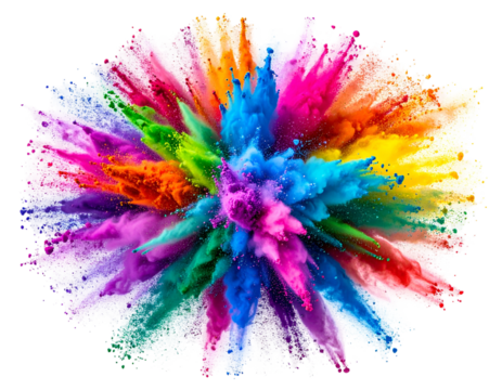 Vibrant explosion of pulverized colored powder - Powered by Adobe