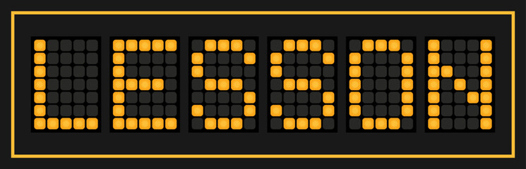 Orange color led banner in word lesson on black background