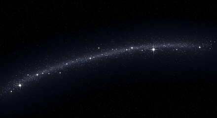 Celestial string of pearls in the vast expanse of the night sky.