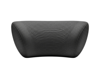 Textured dark grey abstract organic shape isolated on transparent background