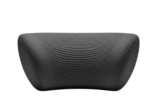 Textured dark grey abstract organic shape isolated on transparent background