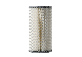 Automotive engine air filter element isolated on transparent background