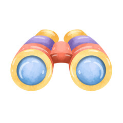 Binoculars vector illustration, hand drawn watercolor painting style, binoculars clip art, binocular clip art, exploration tool, travel adventure equipment