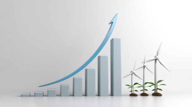 Renewable energy growth global market infographic economic development aerial view sustainability insights