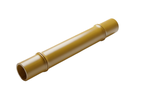 Single segment of bamboo stalk isolated on transparent background