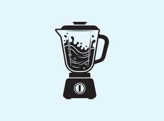 Bold Black Blender Silhouette for Cooking and Beverage Illustrations
