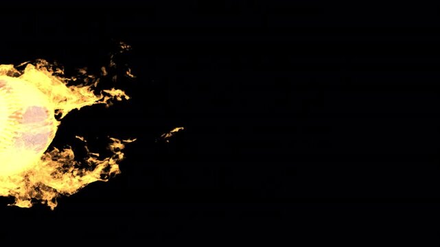 Fire baseball ball - 3d render with alpha channel.