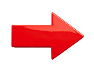 Bright red glossy arrow pointing right