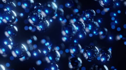 abstract background with floating colorful bubbles as scientific cells, 4k seamless loop