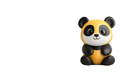 Naklejka premium Cute Cartoon Panda with Yellow Suit on Transparent Background