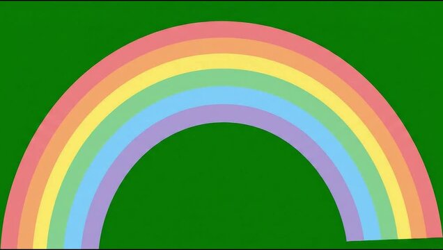 Rainbow Animation on Green Screen 4k Stock Video