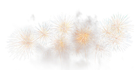 Obraz premium Glowing fireworks burst sparkle festive celebration PNG
