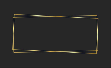 Abstract golden rectangular frame on dark background