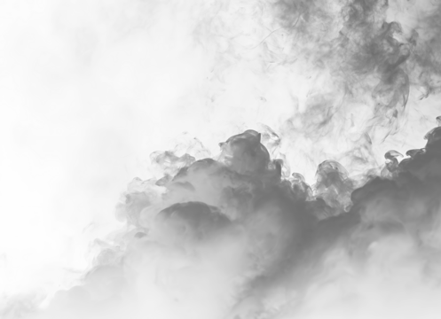 Realistic gray smoke mist overlay transparent PNG