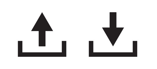 Data Transfer UI Icon Set. Vector glyphs for uploading, downloading, and saving to the cloud.