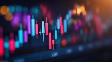 Analyzing stock market trends financial data graphic visualization digital environment close-up view economic insights
