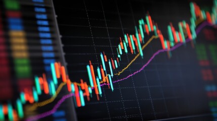Stock market trends analysis financial market data visualization digital environment close-up investment insights