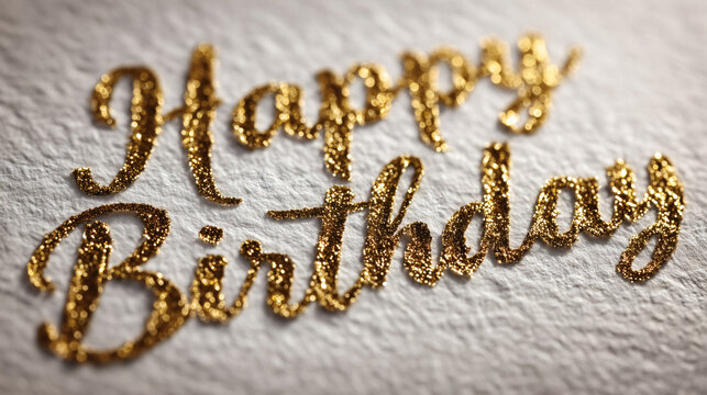 Wish someone a very happy birthday with this glittering gold message cards and social media posts