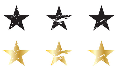 Grunge star icon. vector collection. eps 10