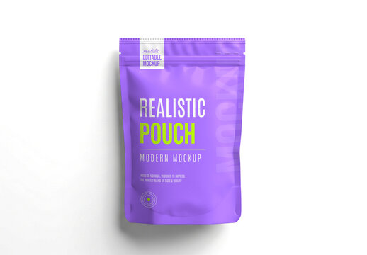 Realistic Plastic Pouch Mockup