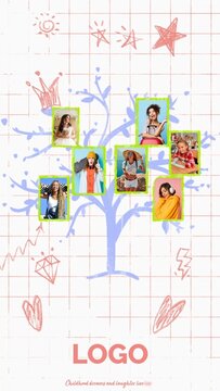 Friends & Family Tree Collage Reveal - Vertical