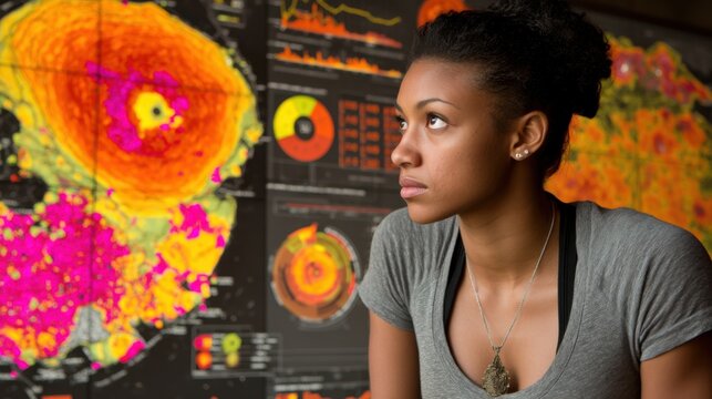 Hurricane preparedness workshop urban center infographic display indoor environment analytical viewpoint climate awareness - Powered by Adobe