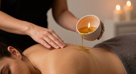 Woman receiving a hot oil massage in spa. Relaxing spa treatment for wellness and skin care. Beauty and therapy concept.