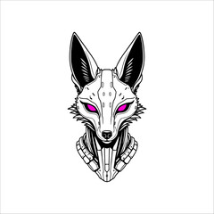 cyberpunk fox drawing artwork handmade illustration
