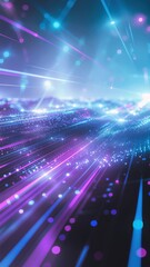 Abstract Virtual Reality Concept of Digital World Merging with Reality