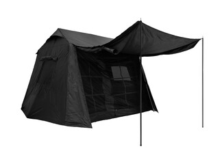 Black camping tent isolated on white background © Supachai