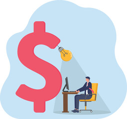 illustration of offering solutions through business ideas and innovations
