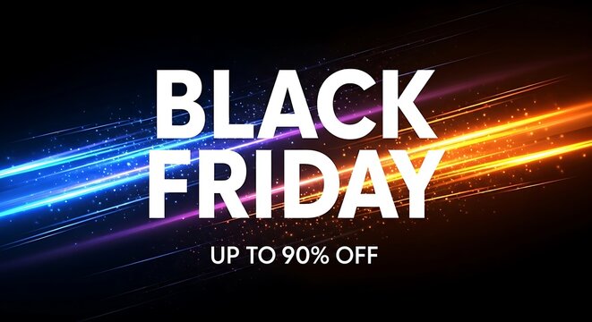 Black friday sale up to 90% off promotional banner - Powered by Adobe