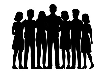 Unified team silhouette shows collaboration, teamwork, and community spirit for powerful visual impact and diverse applications