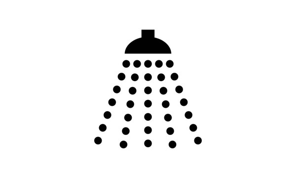 Piktogramm Dusche &ndash; Symbol f&uuml;r Sanit&auml;rbereich, Waschr&auml;ume und Sportanlagen, Vektorillustration